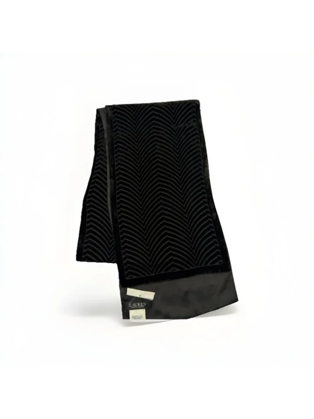 RALPH LAUREN velvet burnout silk women's scarf wrap - Black